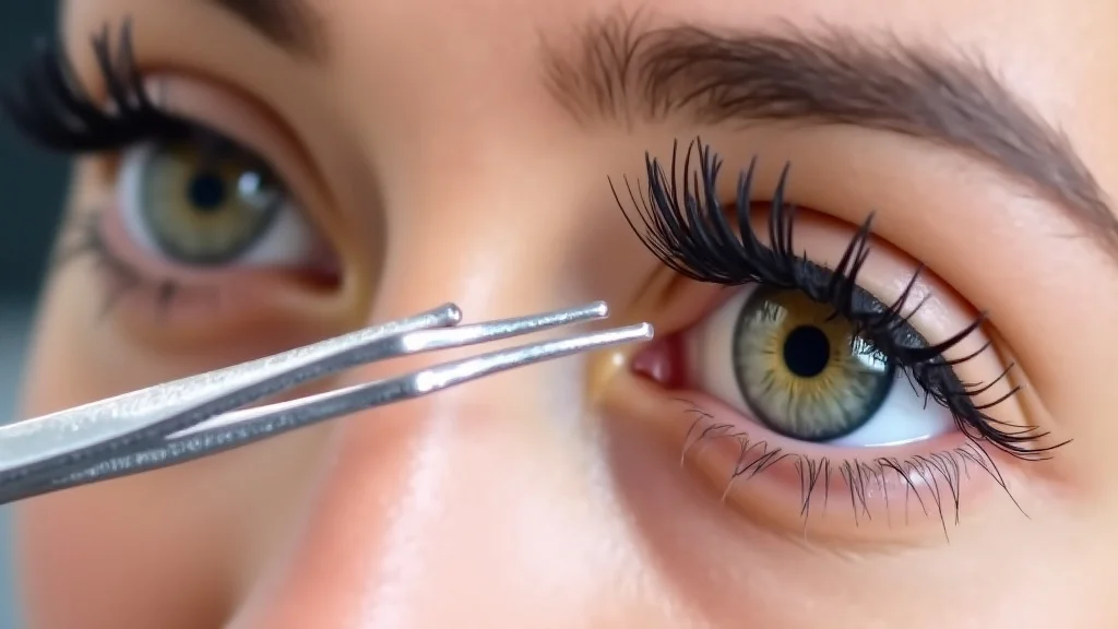 The image shows various eyelash extension tweezers, useful for choosing the best ones.