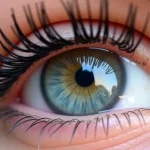 The image shows a close-up of beautiful, perfectly applied eyelash extensions, useful for finding local services.