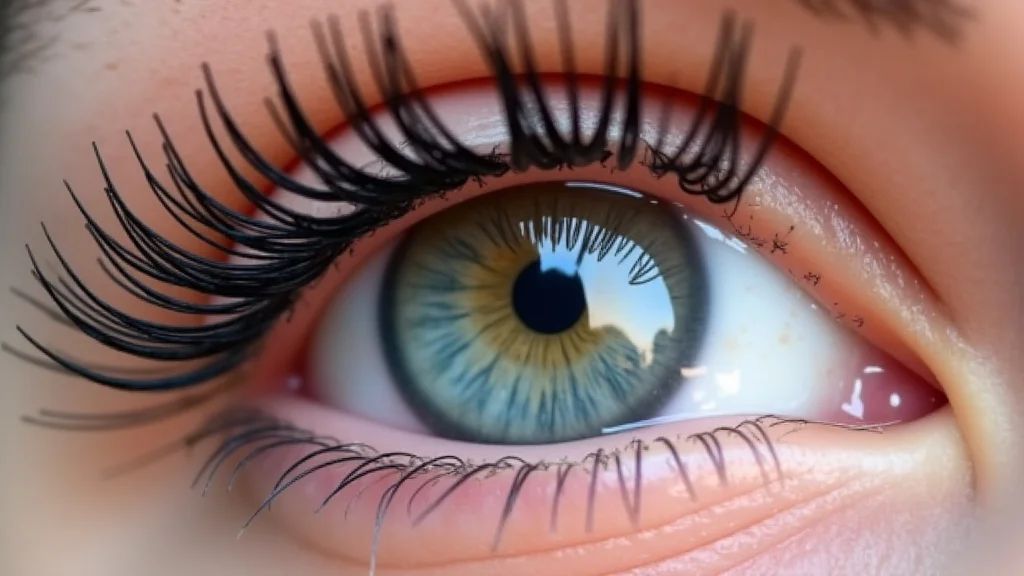 The image shows a close-up of beautiful, perfectly applied eyelash extensions, useful for finding local services.