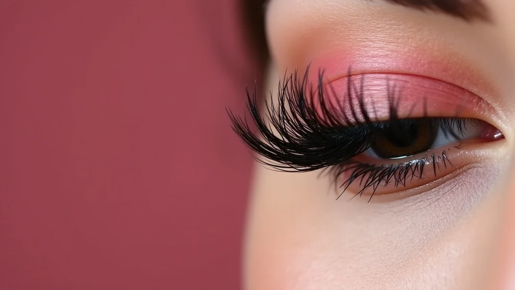 The image shows a close-up of perfectly applied eyelash extensions, illustrating how long they can last.