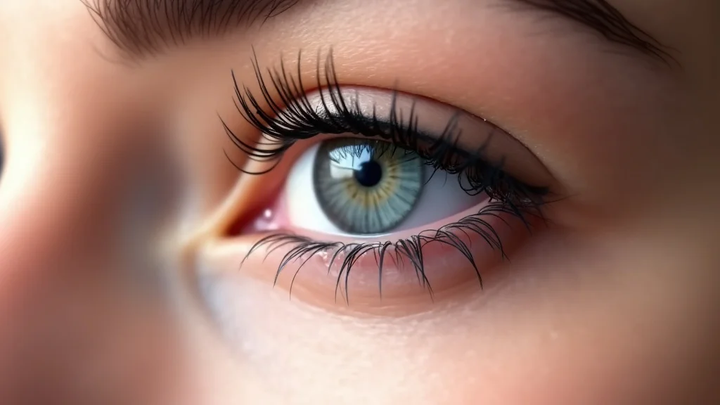 The image shows a close-up of beautiful, natural-looking classic eyelash extensions, perfect for understanding the technique.